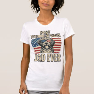 Portugiesischer Wasserhund-Vater Patriotisch Vinta T-Shirt