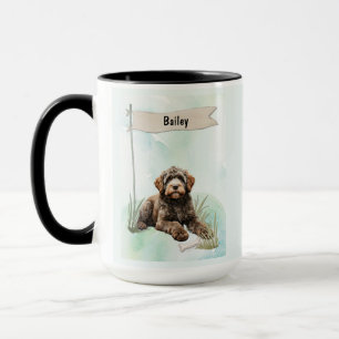 Portugiesischer Wasserhund Wasserfarbe Personalisi Tasse