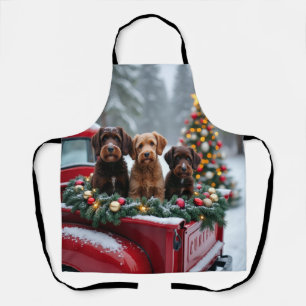 Portugiesischer Wasserhund Weihnachten Rotes Lastw Schürze