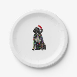 Portugiesischer Wasserhund Weihnachtslicht Weihnac Pappteller