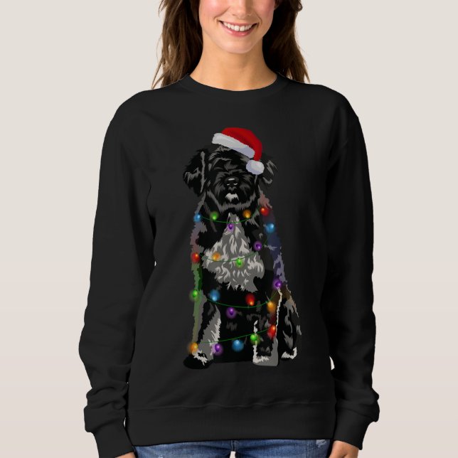 Portugiesischer Wasserhund Weihnachtslicht Weihnac Sweatshirt (Vorderseite)