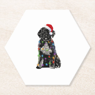 Portugiesischer Wasserhund Weihnachtslicht Weihnac Untersetzer