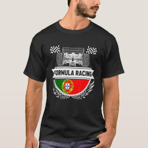Portugiesisches Auto-Rennen Portugal Flaggen-Forme T-Shirt