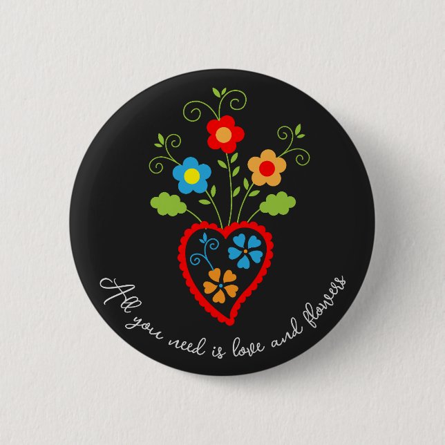 Portugiesisches blühendes Herz Button (Vorderseite)