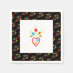 Portugiesisches blühendes Herz Serviette