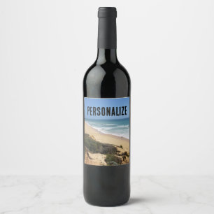 Portugiesisches Coastline Custom Wine Label Weinetikett