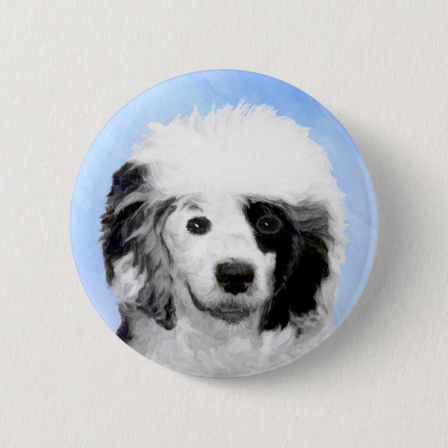 Portugiesisches Dog-Gemälde - Originelle Hundekuns Button (Vorderseite)