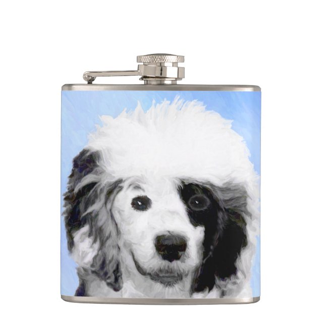 Portugiesisches Dog-Gemälde - Originelle Hundekuns Flachmann (Vorderseite)