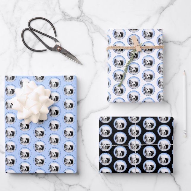 Portugiesisches Dog-Gemälde - Originelle Hundekuns Geschenkpapier Set (Vorderseite)