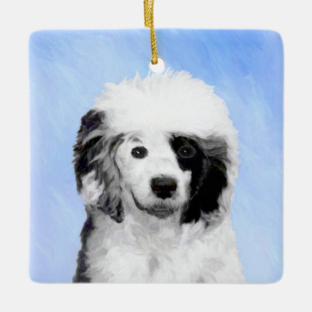Portugiesisches Dog-Gemälde - Originelle Hundekuns Keramikornament (Vorderseite)