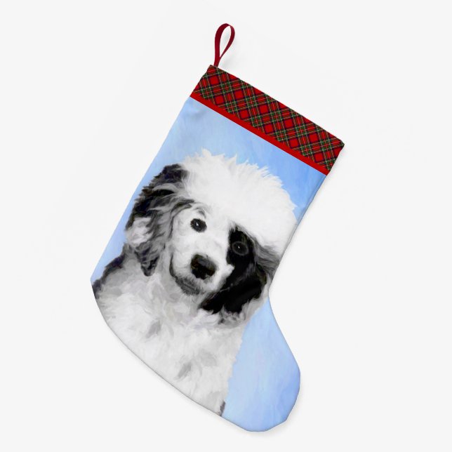 Portugiesisches Dog-Gemälde - Originelle Hundekuns Kleiner Weihnachtsstrumpf (Vorderansicht (hängend))