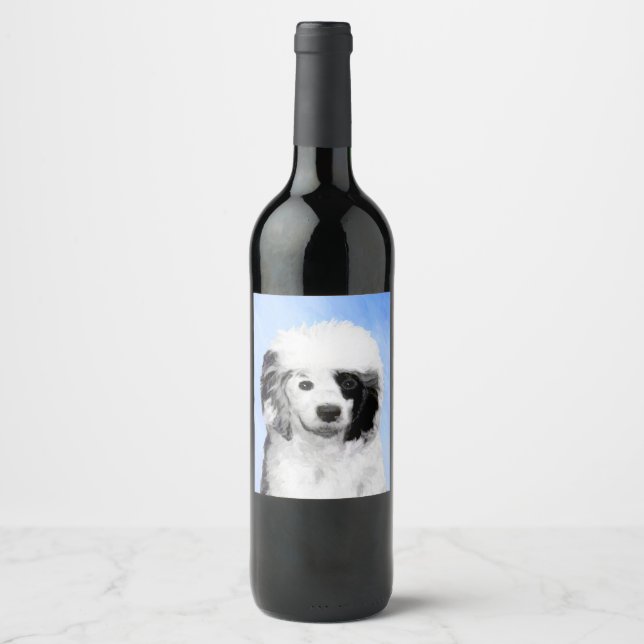 Portugiesisches Dog-Gemälde - Originelle Hundekuns Weinetikett (Vorderseite)