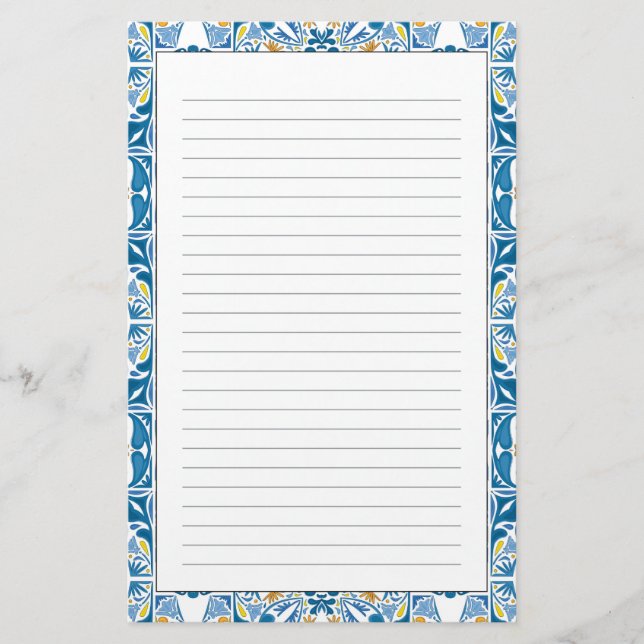 Portugiesisches Flachmuster Briefpapier (Vorderseite)