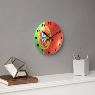 Portugiesisches Flag-Design Runde Wanduhr