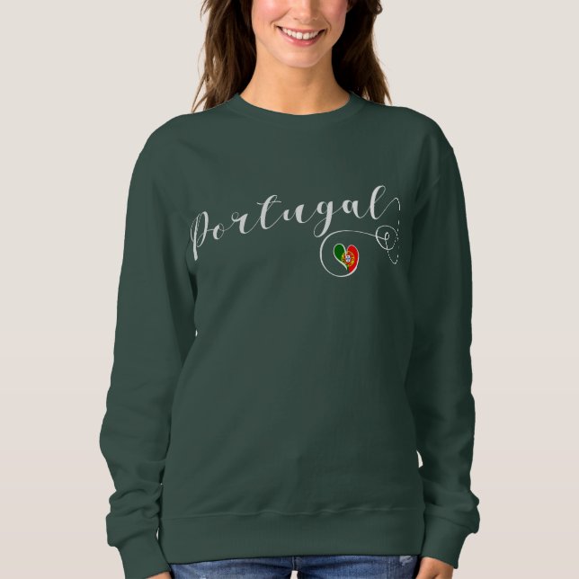 Portugiesisches Flaggenherz Sweatshirt (Vorderseite)