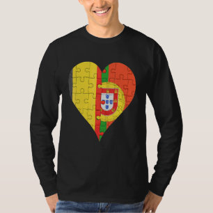 Portugiesisches Flaggenherz T-Shirt