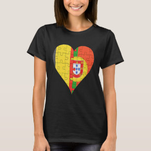 Portugiesisches Flaggenherz T-Shirt