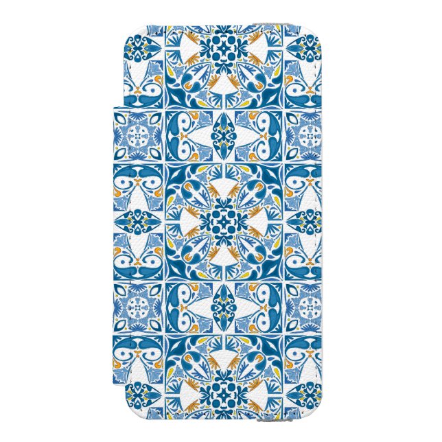 Portugiesisches Fliesen-Muster Incipio iPhone Geldbeutel-Hülle (Folio Vorderseite)