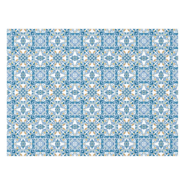 Portugiesisches Fliesen-Muster Tischdecke (Vorderseite (Horizontal))