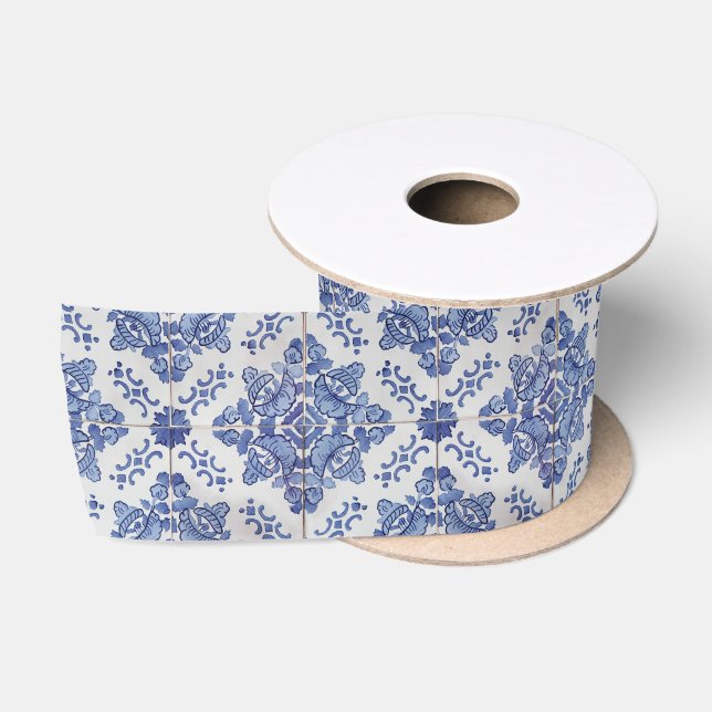 Portugiesisches Fliesen-Satin-Band, 2 Yard-Spule Satinband (Spule)