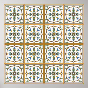 Portugiesisches Fliesenmuster - Azulejos aus Portu Poster
