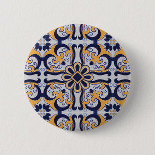 Portugiesisches Fliesenmuster Button