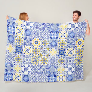Portugiesisches Fliesenmuster  Fleecedecke