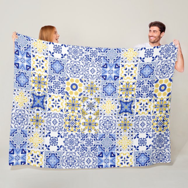 Portugiesisches Fliesenmuster  Fleecedecke (Beispiel)