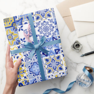 Portugiesisches Fliesenmuster Geschenkpapier