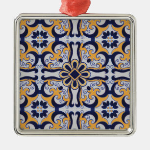 Portugiesisches Fliesenmuster Ornament Aus Metall