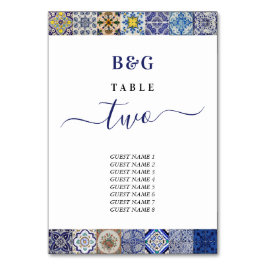 Portugiesisches Fliesenmuster Tischnummer