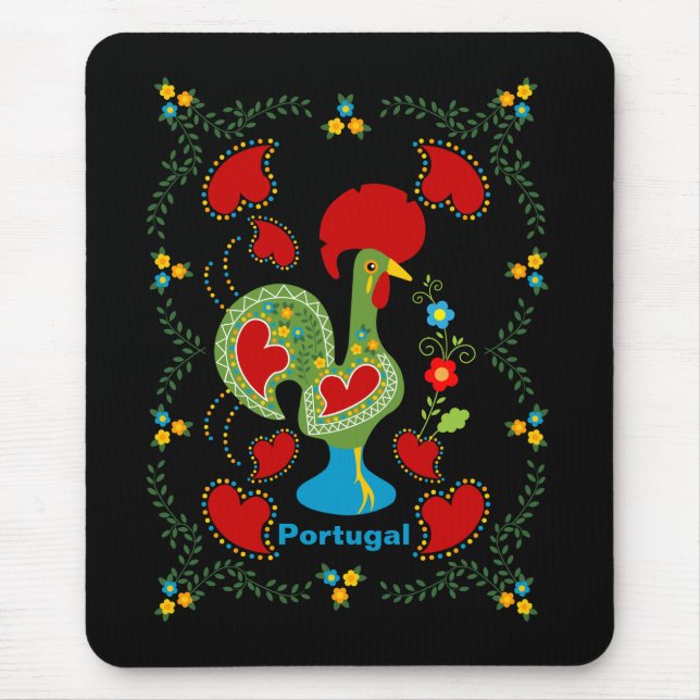 Portugiesisches Glücksspiel in Grün Mousepad (Vorne)