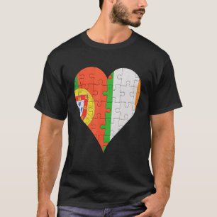 Portugiesisches irisches Flaggenherz 1 T-Shirt