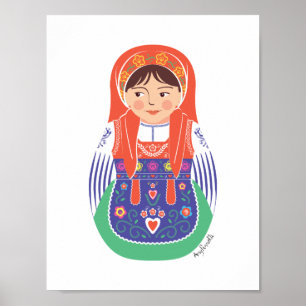 Portugiesisches Matrjoschka-Plakat Poster