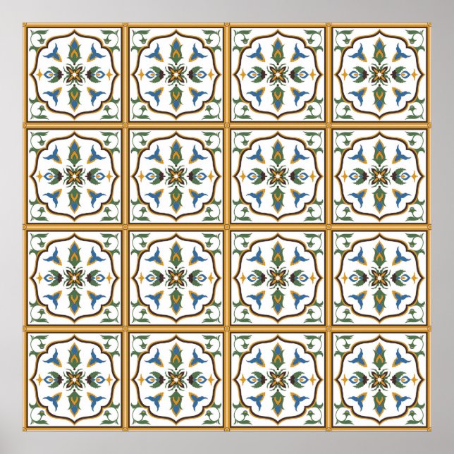 Portugiesisches Muster - Azulejos (Portugal) Poster (Vorne)