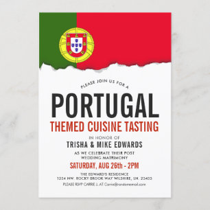 Portugiesisches Party-Flaggen-Weiß des Cuisine-  Einladung