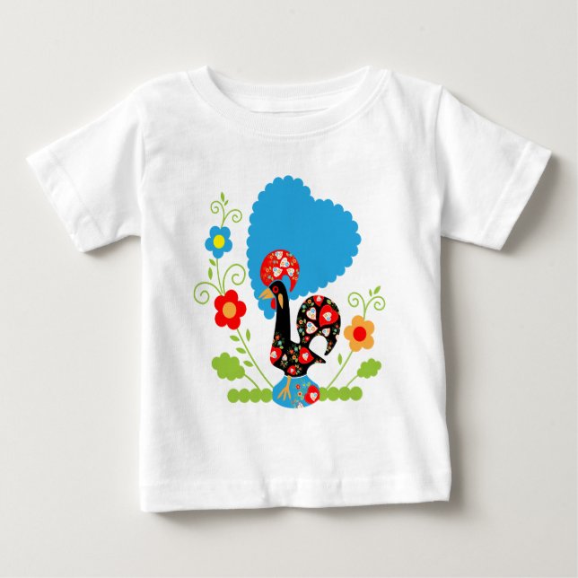 Portugiesisches Rooster Baby T-shirt (Vorderseite)
