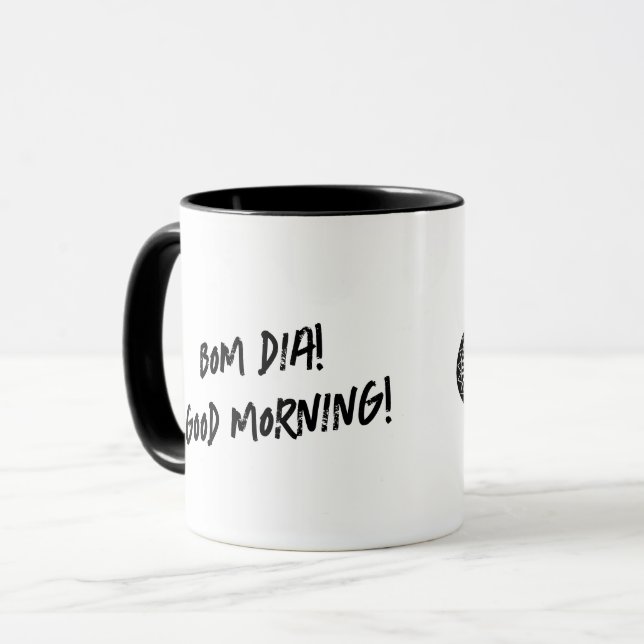 Portugiesisches Rooster Bom dia - Guten Morgen Zit Tasse (Vorderseite Links)