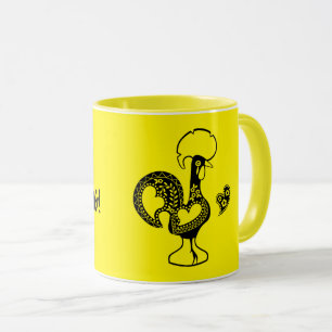 Portugiesisches Rooster Bom dia - Guten Morgen Zit Tasse