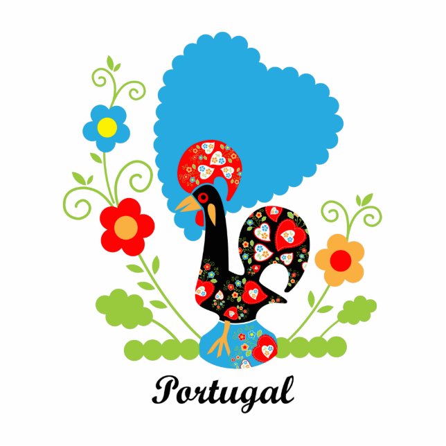 Portugiesisches Rooster Fotoskulptur Schlüsselanhänger (Vorne)