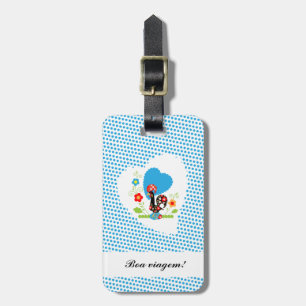 Portugiesisches Rooster mit blauen Polka-Punkten Gepäckanhänger