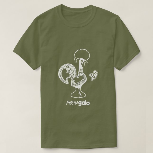 Portugiesisches Rooster Moderne Silhouette T-Shirt (Design vorne)