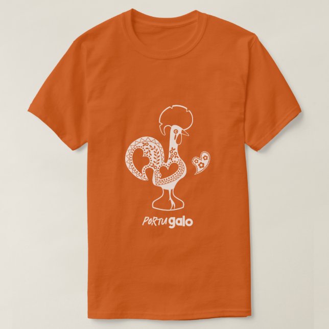 Portugiesisches Rooster Moderne Silhouette T-Shirt (Design vorne)