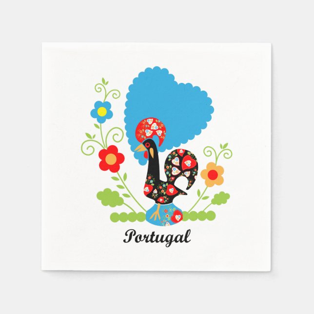 Portugiesisches Rooster Serviette (Vorderseite)