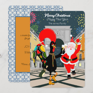 Portugiesisches Rooster und der Weihnachtsmann zum Karte