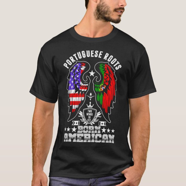 Portugiesisches Roots-Geborenes American-Tshirt T-Shirt (Vorderseite)