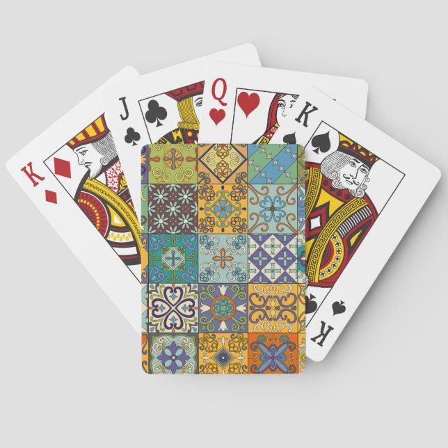 Portugiesisches Talavera Tile Design Spielkarten (Rückseite)