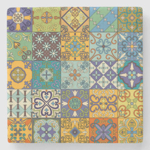 Portugiesisches Talavera Tile Design Steinuntersetzer