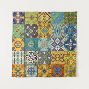 Portugiesisches Talavera Tile Design Wandteppich