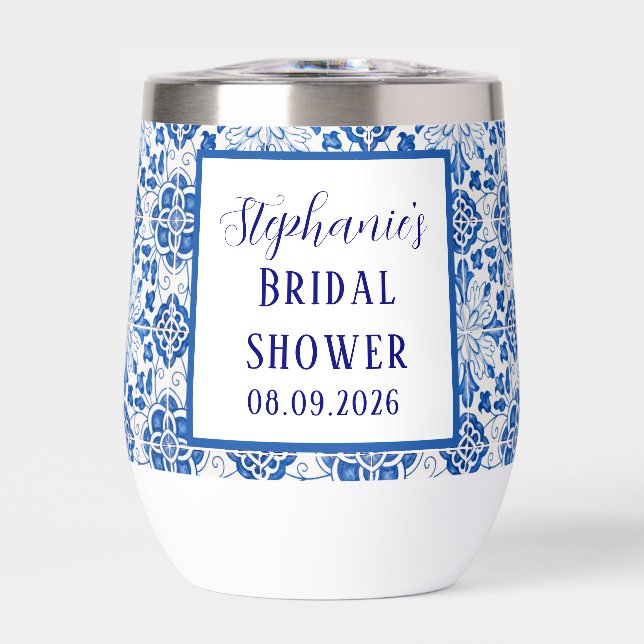 Portugiesisches Tiles Blue Mediterranes Brautparty (Vorderseite)